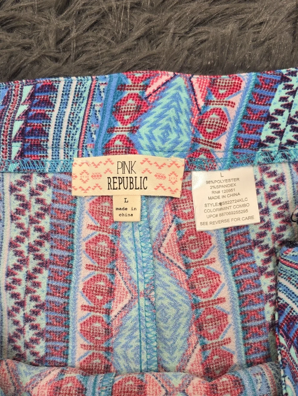 Pink Republic Striped Aztec Skort - Blue & Pink. Size L. NWT
